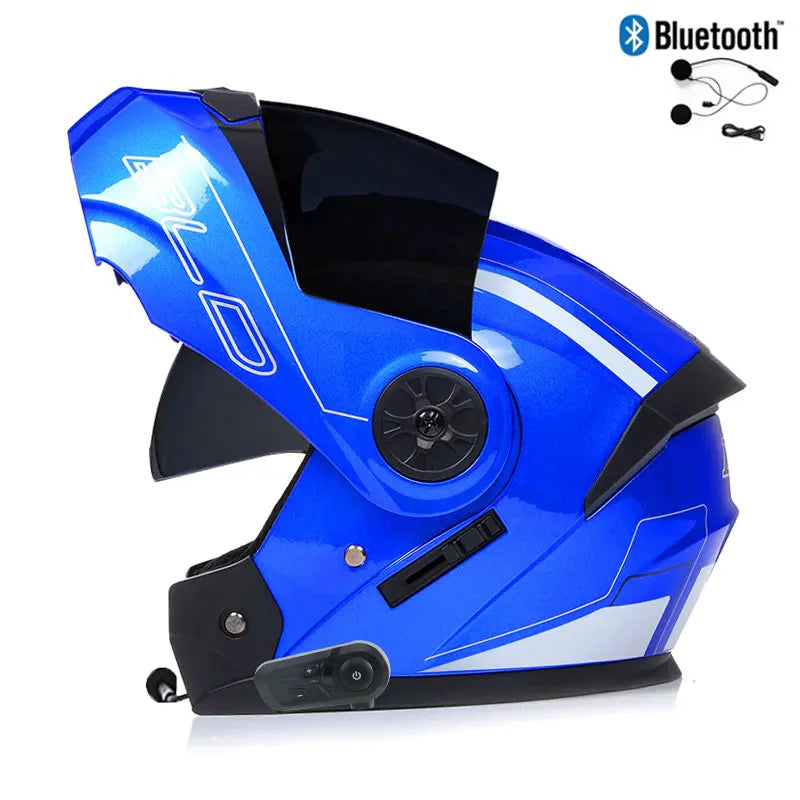 Casque Moto Bluetooth Intégral Homme — Motocross Rabattable Certifié DOT