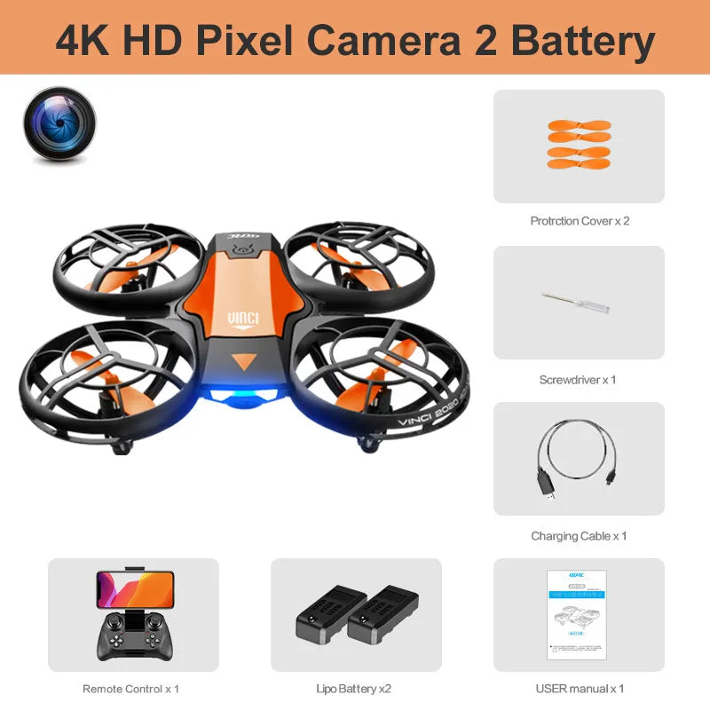 V8 nuevo Mini Dron 4k profesional HD 1080P cámara gran angular WiFi FPV RC Dron altura mantener Drones helicóptero juguetes para niños 4DRC