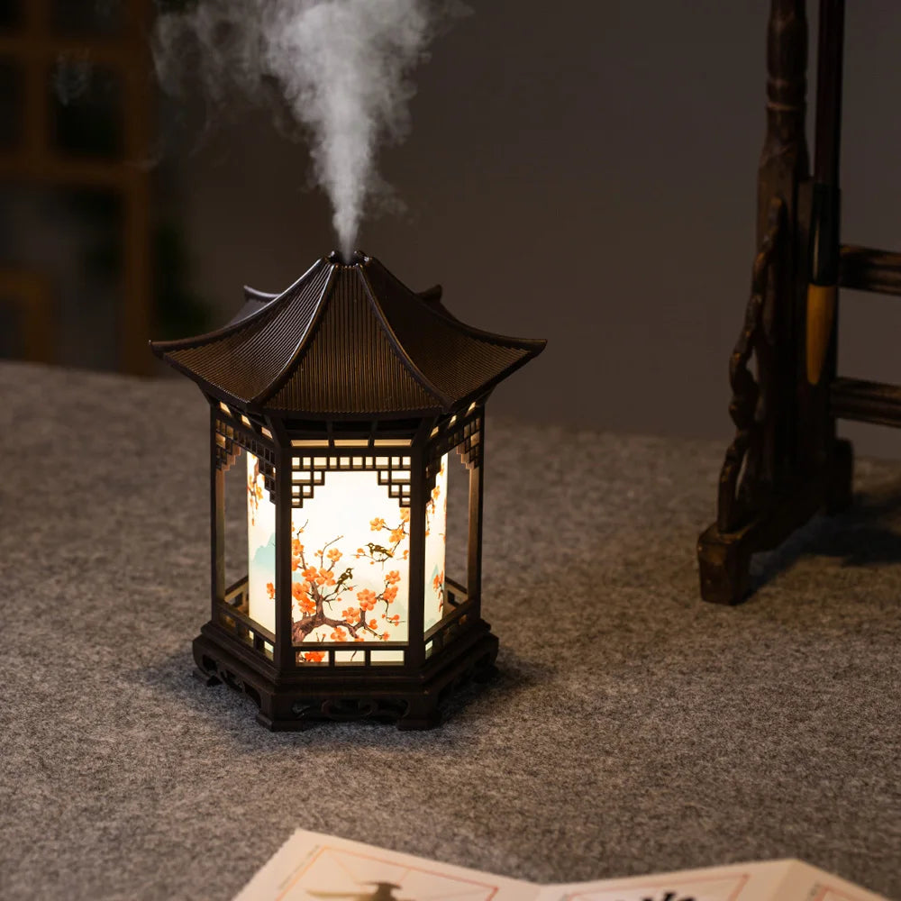 Nuevo humidificador de niebla fría con luz nocturna, estilo chino, para el hogar, la oficina, USB portátil, rellenador de agua para coche