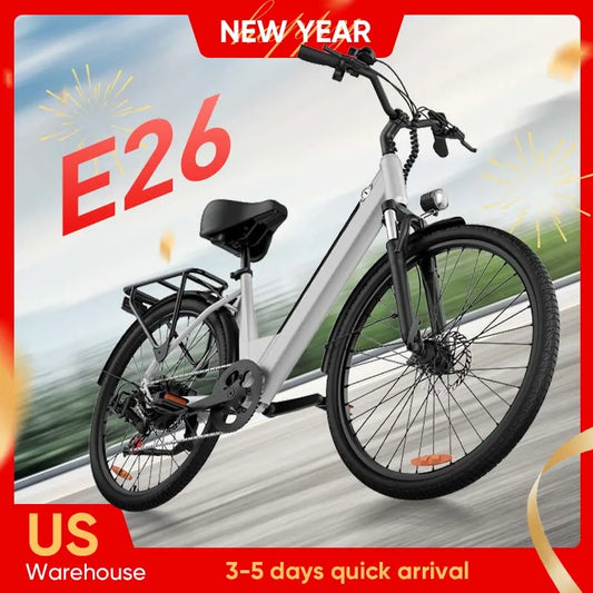 Vélo Électrique 750W 26x2" 48V 10,4Ah — Écran LCD 20MPH Freins Hydrauliques 7V