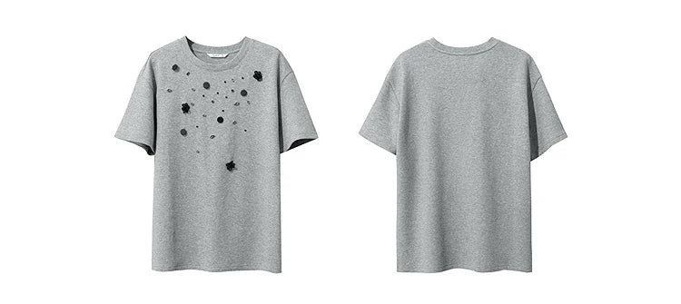 T-shirt femme 2026 — col rond, perle tridimensionnelle, fleur, diamant, tricot, ample
