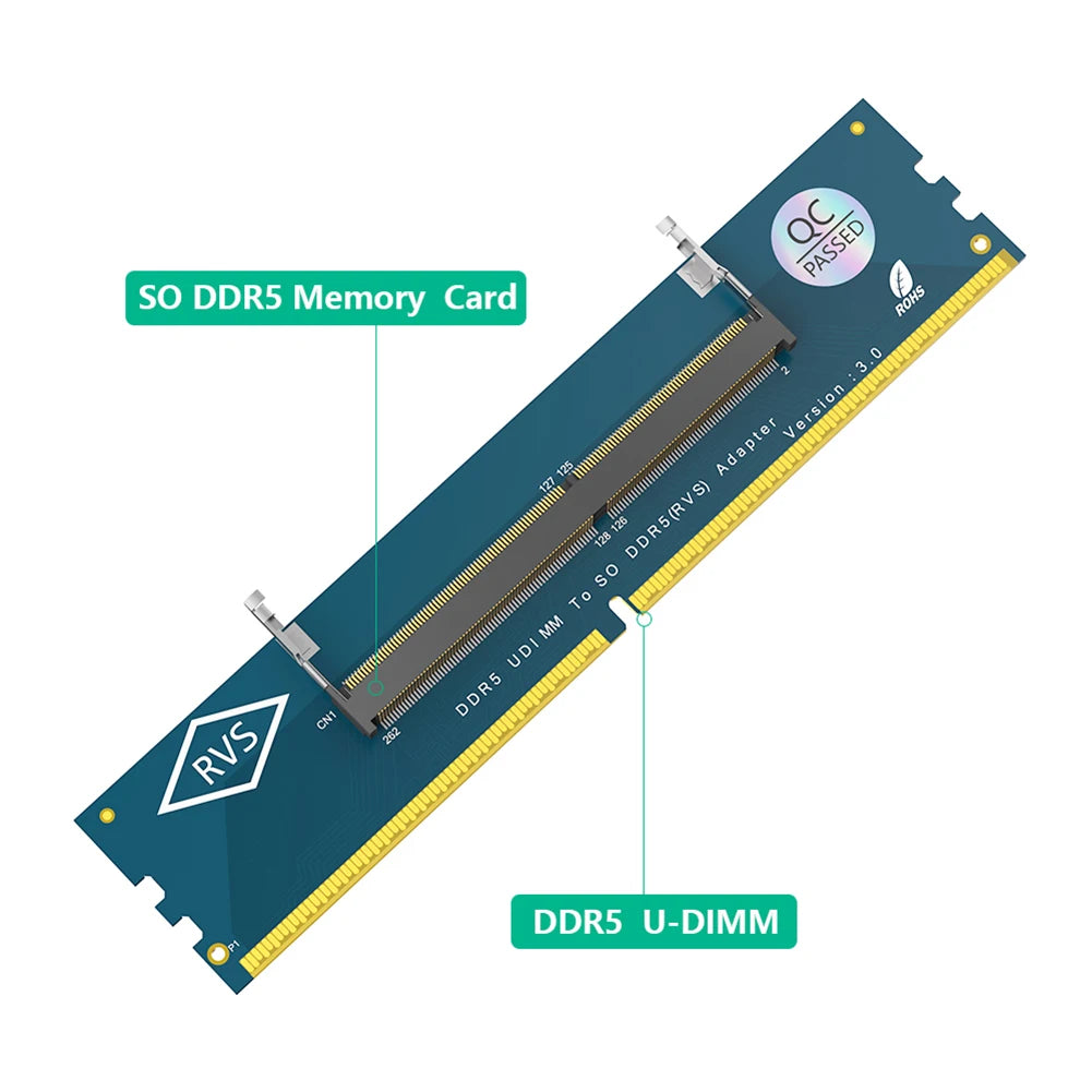 Ordinateur portable SO DDR5 RAM vers ordinateur de bureau DDR5 U-DIMM adaptateur convertisseur de carte mémoire ordinateur portable vers bureau SO-DIMM vers PC carte DIMM