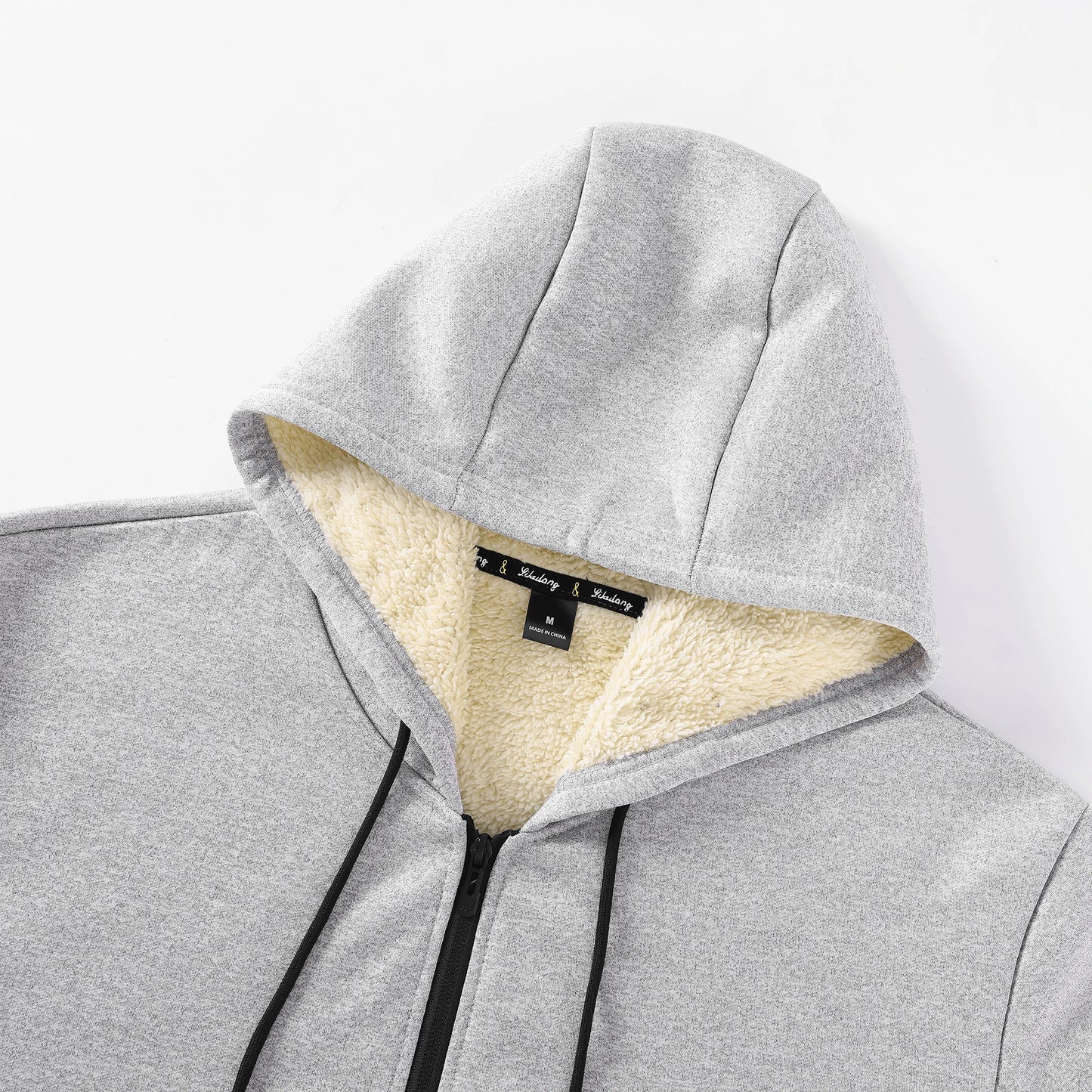 Men's Winter Fleece Jacket, Casual Thick Wool Jacket, Warm Hooded Zip-Up Sweatshirt, Long Sleeve Sports Cardigan, Hooded Coat