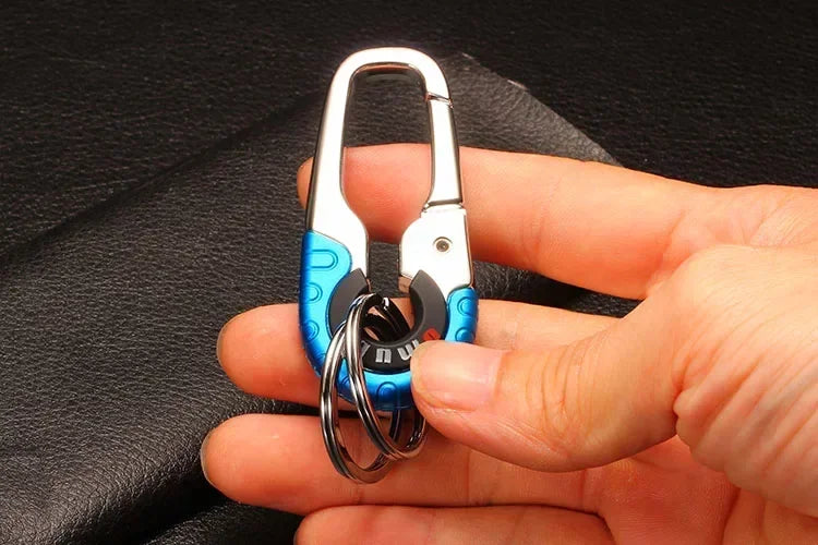 Crochet porte-clés pour hommes, boucle en acier inoxydable, mousqueton d'extérieur, outil d'escalade, Double anneau, porte-clés de pêche, accessoires de voiture, 1/5 pièces