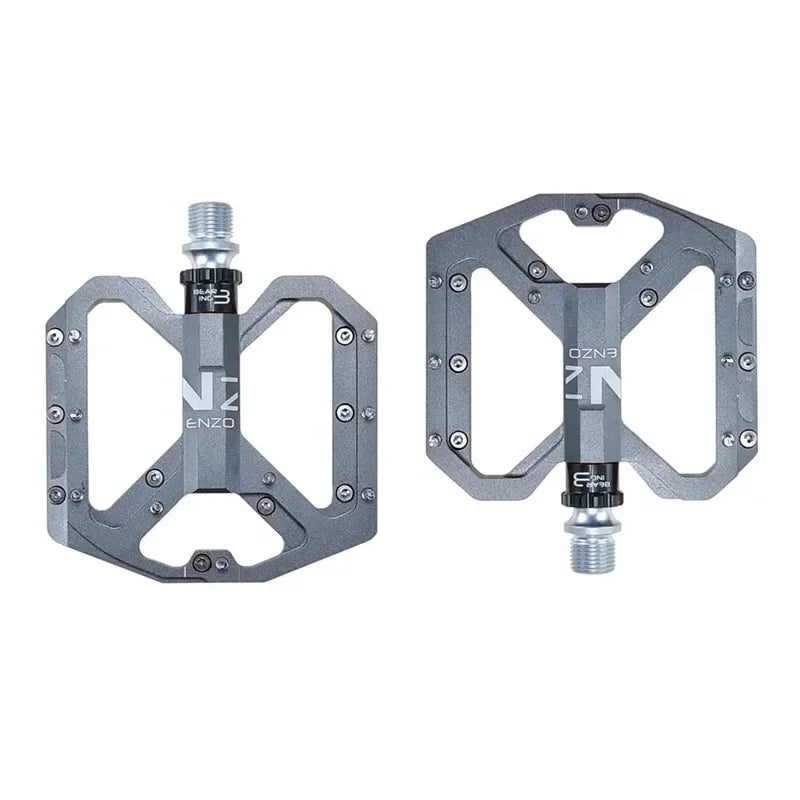 Pedales de ciclismo de montaña ENZO ultraligeras de plataforma, pedales de bicicleta de montaña CNC de aleación de aluminio sellados de 3 rodamientos antideslizantes, piezas de bicicleta