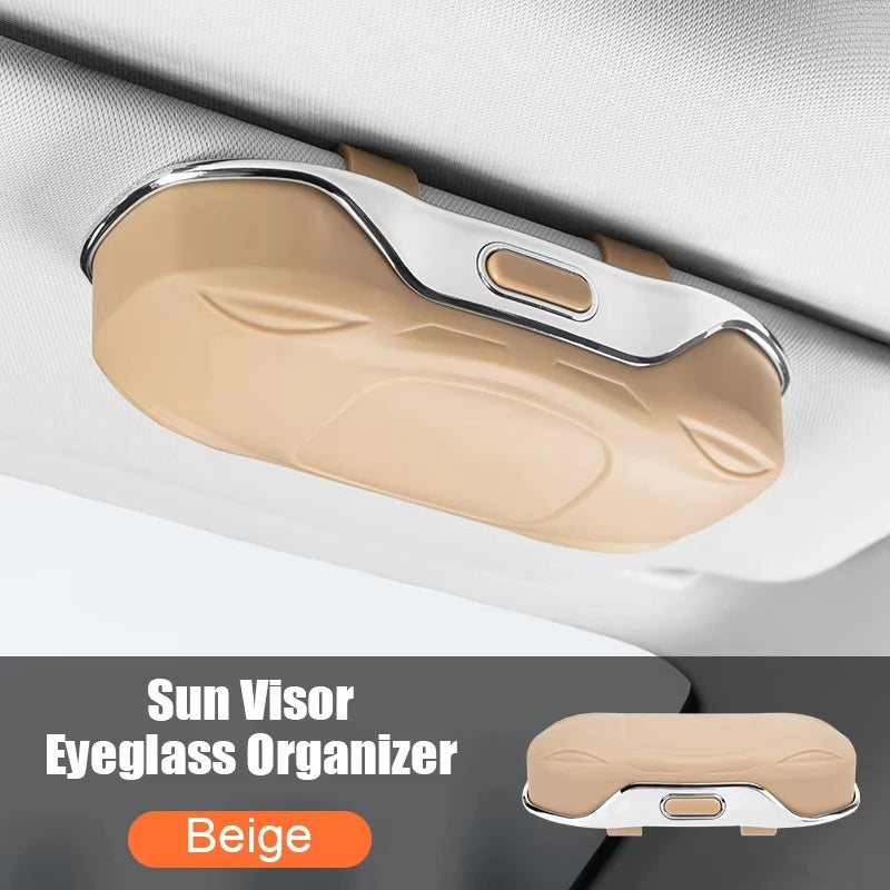 Porte-lunettes de soleil pour voiture, boîte à lunettes de voiture, pare-soleil, boîte de rangement en ABS, anti-rayures, protection des lunettes, accessoires intérieurs de voiture
