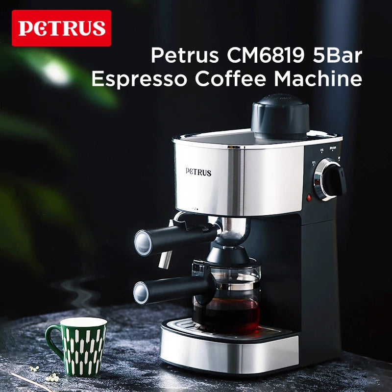 Cafetera Petrus Cafetera espresso con sistema de leche fantasia Espumador de leche (220 V)