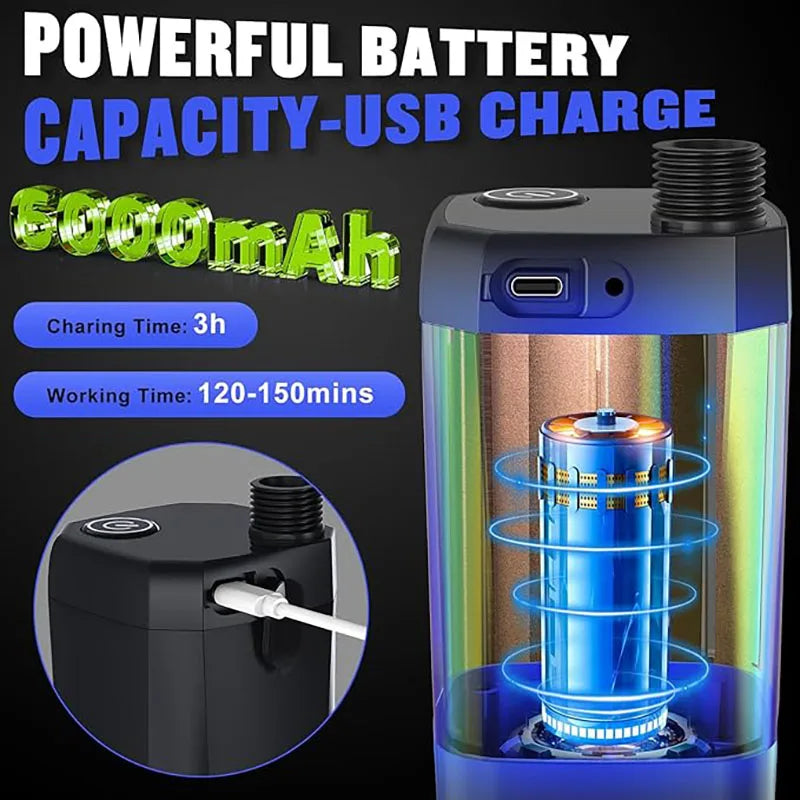 Douche Portable pour Camping, douche de Camping Rechargeable 6000mAh avec pomme de douche, pompe de douche électrique intelligente à affichage LED