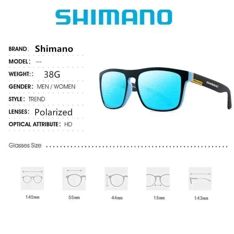 Lunettes de soleil polarisées Shimano, protection UV400 pour hommes et femmes, pour la chasse, la pêche, la conduite, le vélo, avec boîte en option