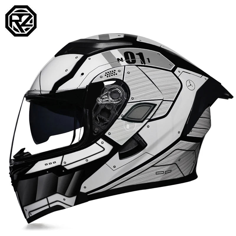 ORZ Motorcycle Helmets Dual Visors DOT Approved Modular Flip Up Helmet Full Face Motorcycle Racing Helmet Motocross Helmet DOT