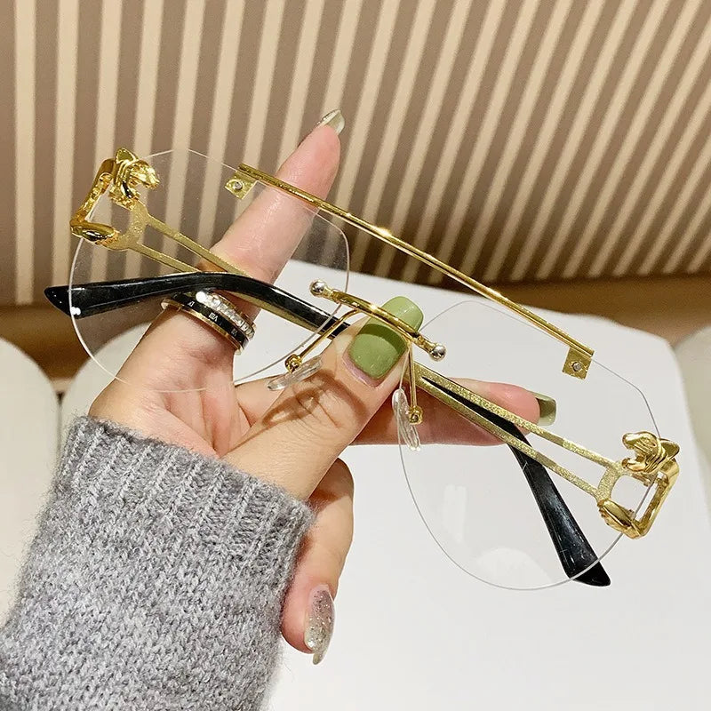 Lunettes de soleil sans monture pour femmes — vintage, UV400, hommes, nuances soleil
