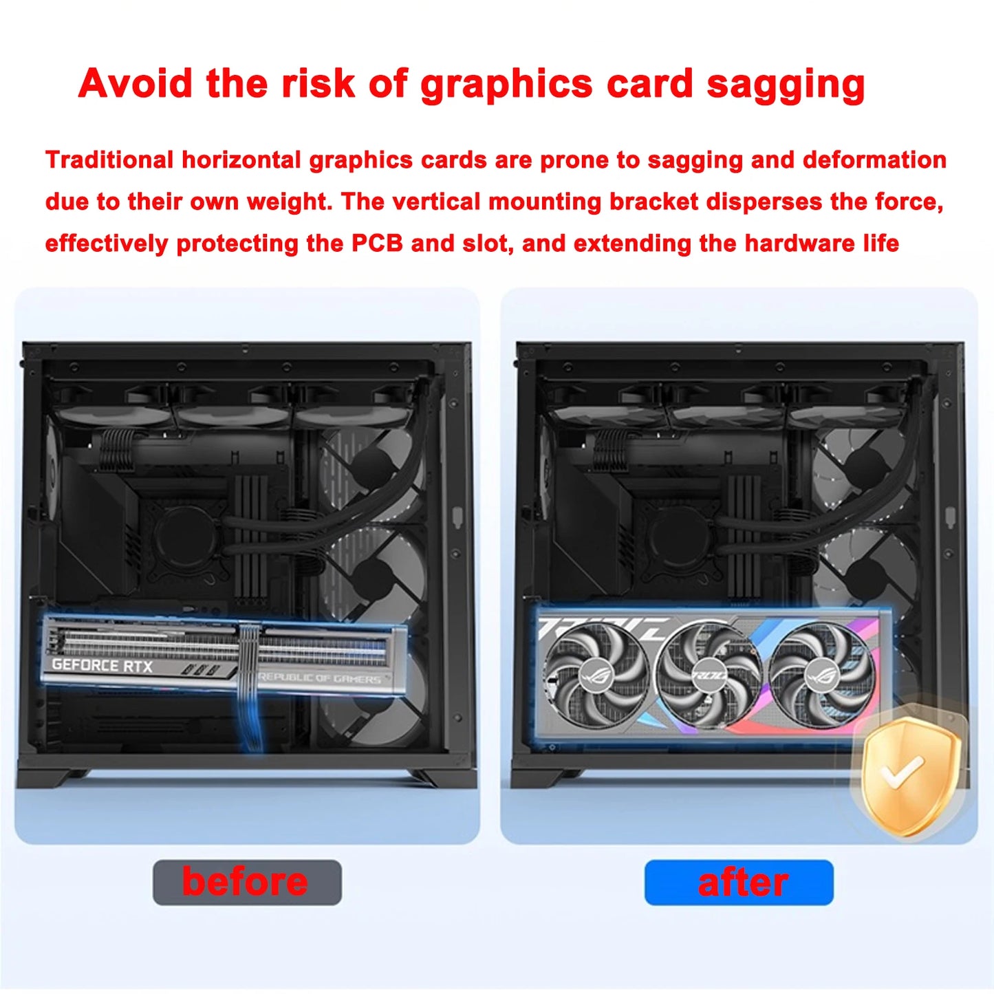 PCIE 3.0 4.0x16 Kit de Support de GPU Vertical universel Riser ATX Matx boîtier VGA carte graphique Support de direction Support