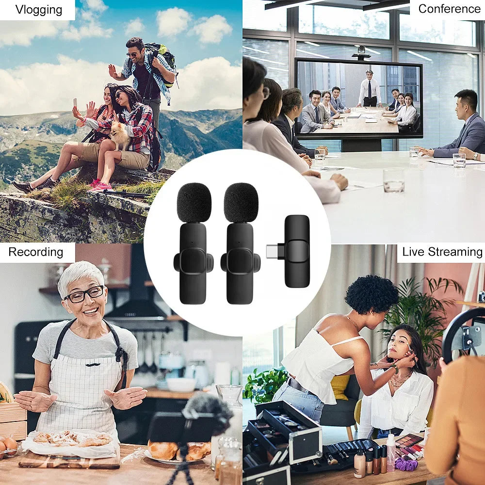 Micrófono Lavalier Inalámbrico Portátil Lenovo Mini para Transmisiones en Vivo, Videojuegos, Grabación de Audio y Video, iPhone, Android
