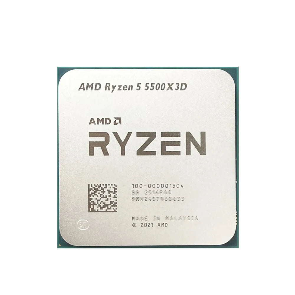 Processeur AMD Ryzen 5 5500X3D — 6 cœurs 12 threads, 3 GHz, AM4, L3 96 Mo, 7nm