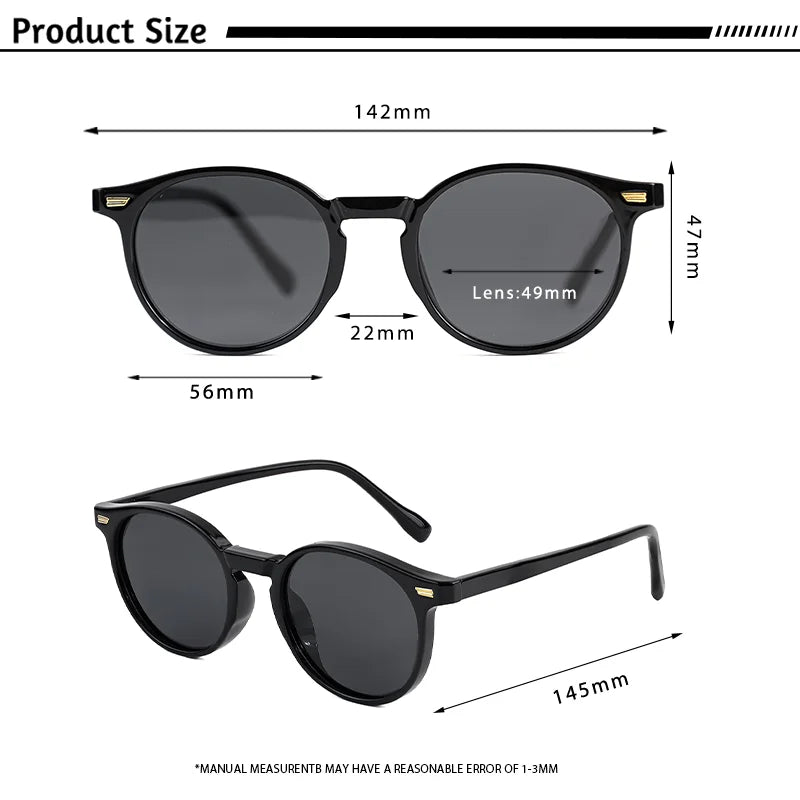 Lunettes de soleil polarisées pour hommes rondes TR90 — conduite, sport, UV400, hommes et femmes