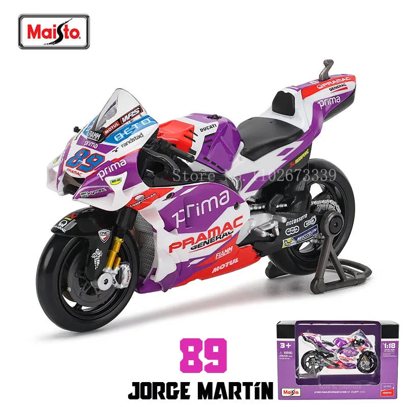Maisto 1:18 2024 Equipo Ducati Lenovo # 1 Bagnaia Piloto Campeón Moto GP Carrera Aleación Fundida Modelo de Motocicleta Colección Regalo Juguete