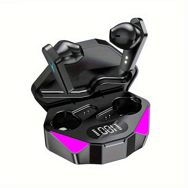 Auriculares inalámbricos Bluetooth GREATWALL con pantalla LED de batería y estuche de carga, calidad de sonido HIFI, auriculares deportivos para música y juegos