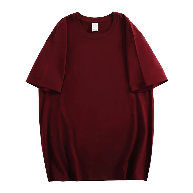 100 % algodón, manga media, para hombre y mujer, camiseta de verano holgada de manga corta informal, camiseta básica de cuello redondo de color sólido, tops