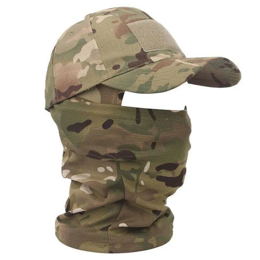 Casquette de baseball tactique camouflage, pour la pêche en plein air, la randonnée, la chasse, les sports, protection solaire, respirante, camouflage, cagoule, demi-masque de ski