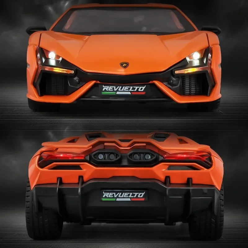 Modèle de supercar 1/24 avec son et lumière — collection miniature, cadeau d'anniversaire garçon