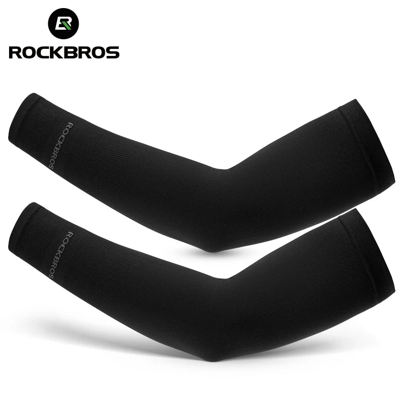 ROCKBROS Ice Silk Cycling Sleeves, Summer Breathable Cycling Arm Protection, Outdoor Sun and UV Protection, for Sports, MTB, Road Bike