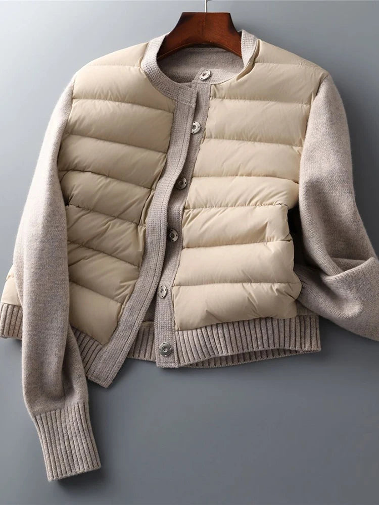 2025 hiver pull Patchwork Parka femmes doudoune Ultra léger chaud manteau décontracté femme doudoune surdimensionné vêtements d'extérieur