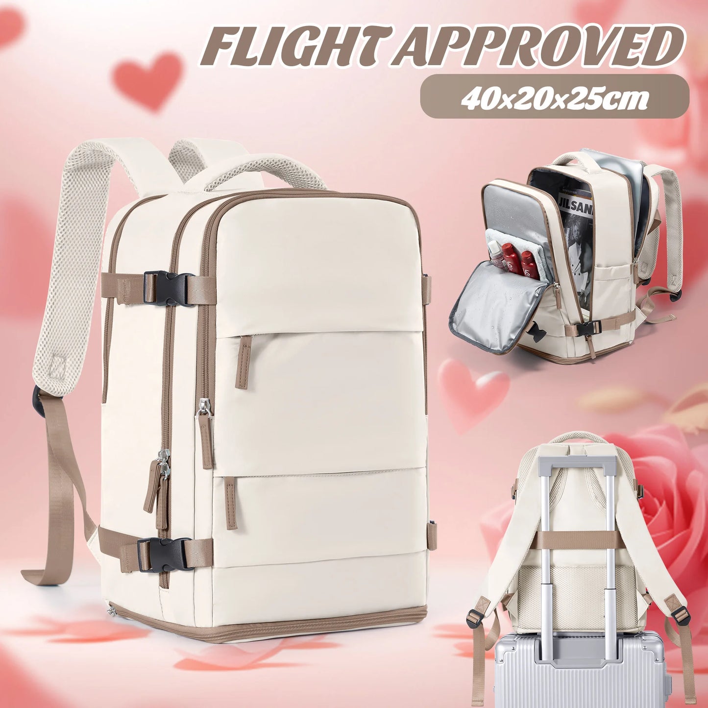 Sac à Dos Cabine Avion 40x20x25 Étanche — Bagage à Main Homme Femme