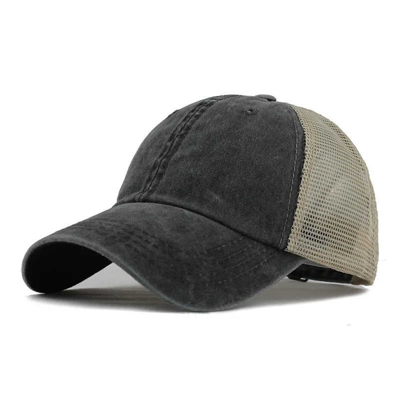Brand Washed Cotton Mesh Cap for Men Women Gorras Snapback Baseball Caps Dad Hat Outdoor Cap