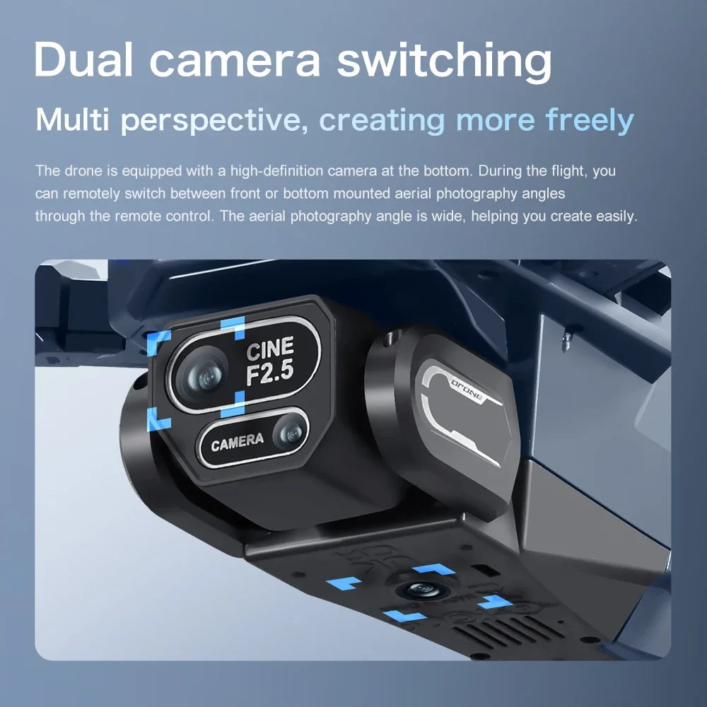 Drone GPS 8K professionnel — double caméra, moteur brushless, maintien d'altitude, quadricoptère pliable RC