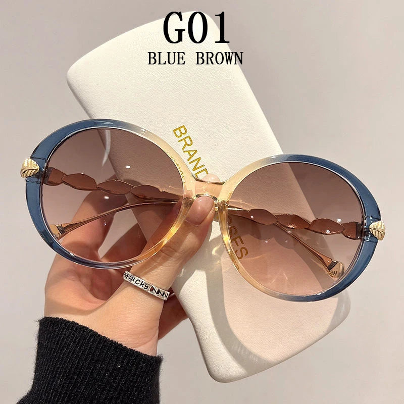 Lunettes de soleil polarisées femme — dégradé, lentille ronde, carré, luxe (v2)