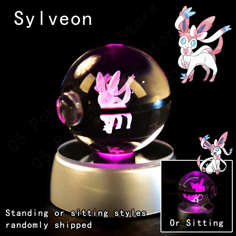 Boule de cristal 3D veilleuse — lampe en verre, statue, cadeau d'anniversaire pour enfants