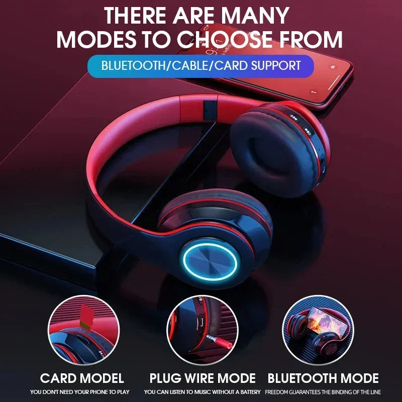 Foldable Bluetooth Sauna Headsets with Mic, Wireless Earphones, Stereo, TF Card Support, FM, for Xiaomi, iPhone, Samsung Phone