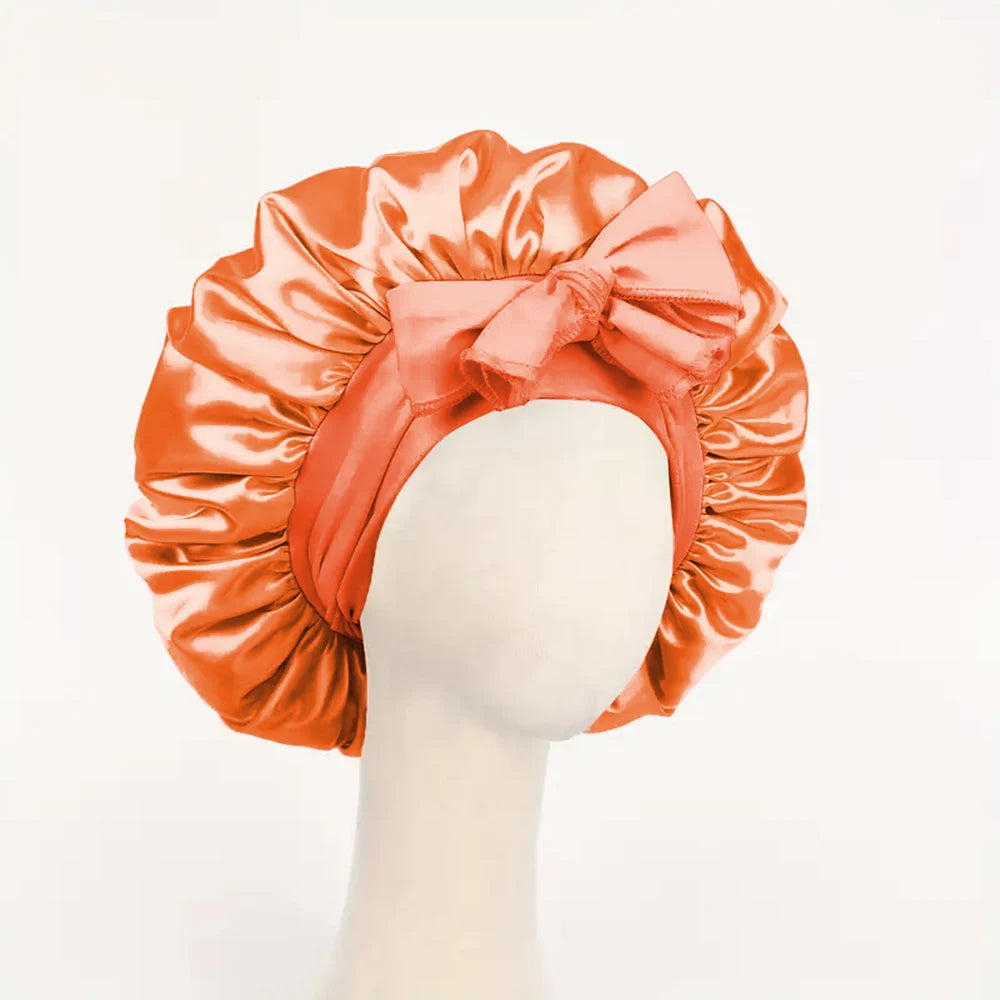 Bonnet réglable en satin pour hommes et femmes — dormir, cheveux, bande lourde