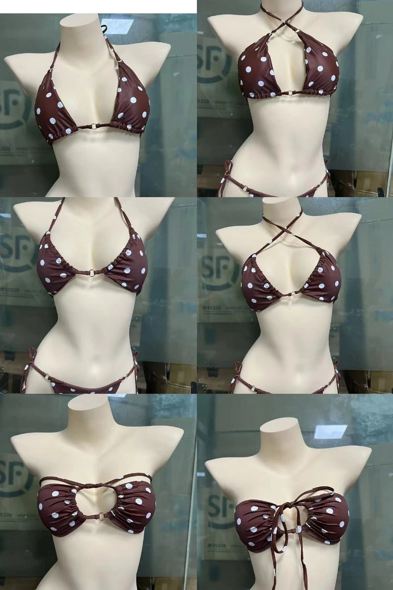 Été Sexy solide micro Bikini ensembles femmes cravate côté string string maillot de bain femme pansement maillot de bain maillot de bain brésilien Biquini