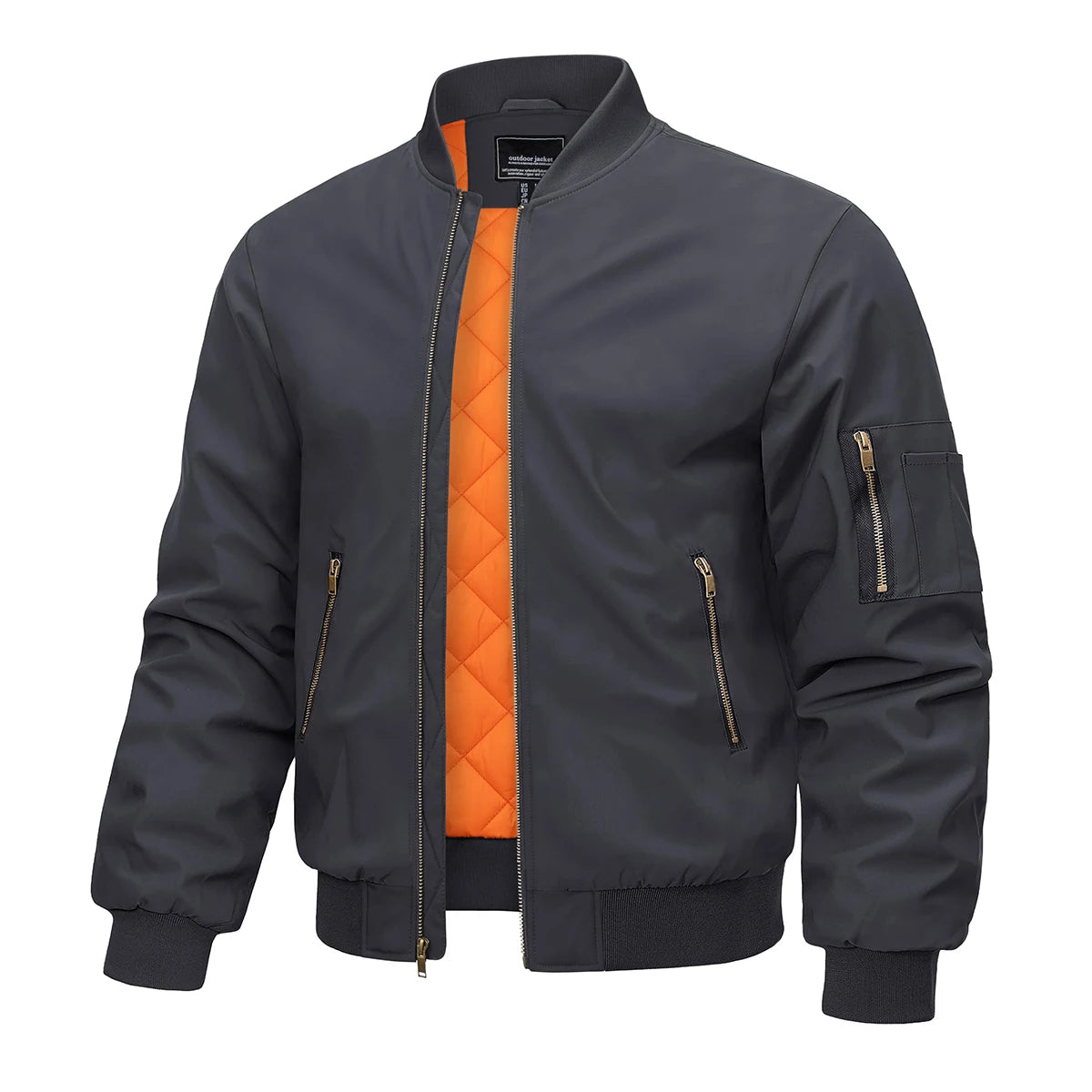 Veste bomber pour hommes — chaud, hiver, rembourré, baseball, pilote, coupe-vent, varsity
