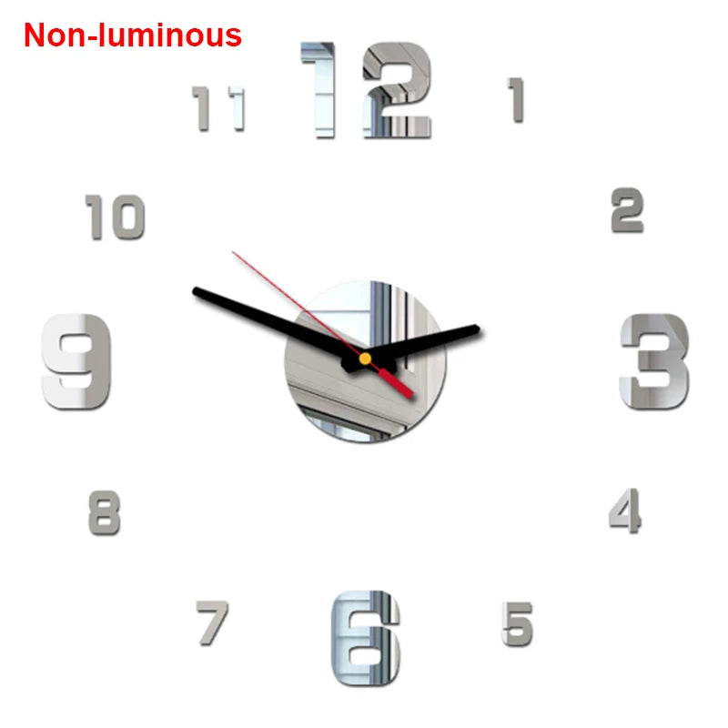 Wall clock DIY Luminous Wall Clock Quartz Watch Acrylic Mirror Stickers Wall Clock Wall Decoration Hot Home Decoration
