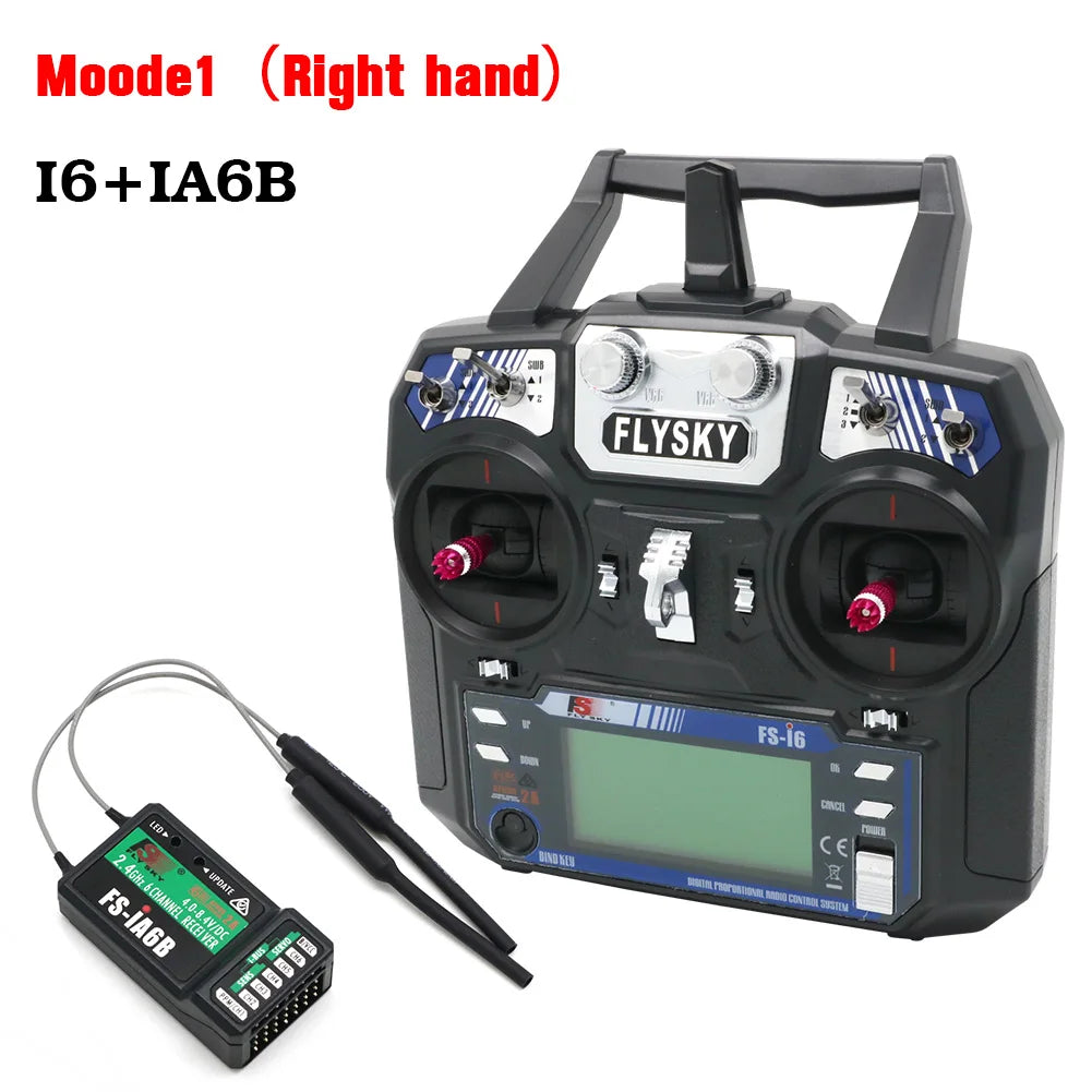 FLYSKY FS-i6 I6 2.4G 6CH Transmitter Radio Remote Control with iA6 iA6B X6B A8S R6B iA10B FS2A Receiver for RC Drone Airplane