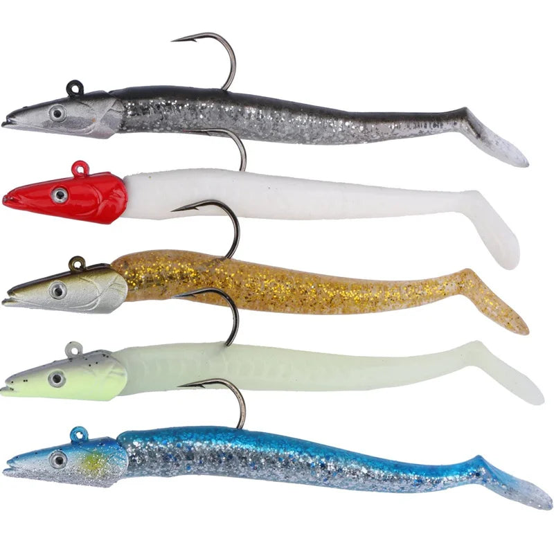 5 pièces leurre de pêche souple 10g/11 cm Wobblers appât artificiel avec cuillère gabarit matériel de pêche