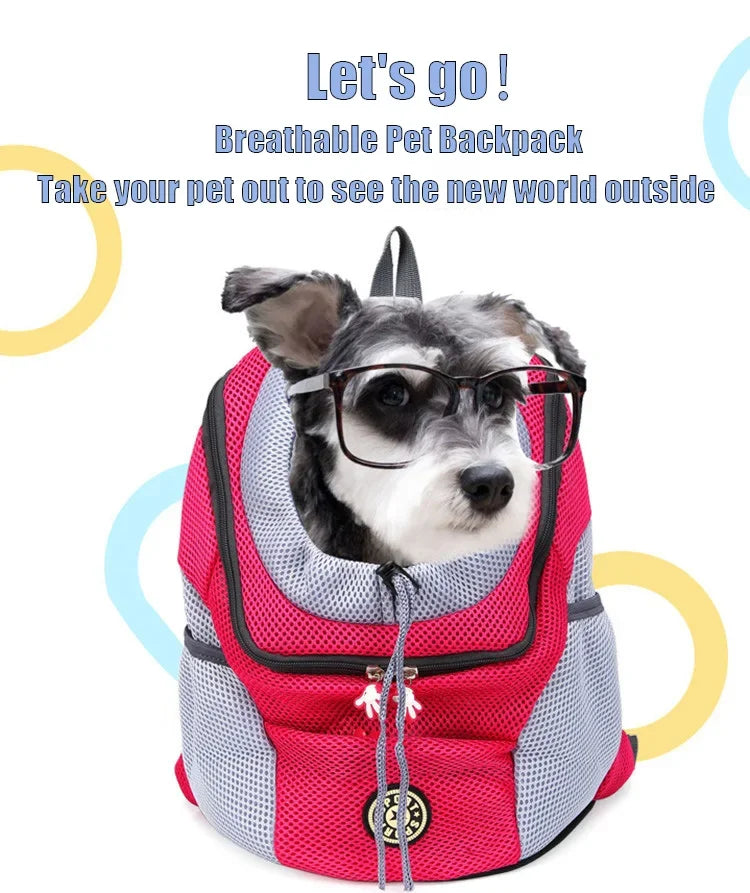 Nouveau chien animal de compagnie sac à dos transporteur sac de voyage avant Pack respirant réglable avec bandes réfléchissantes de sécurité pour la randonnée en plein air chats