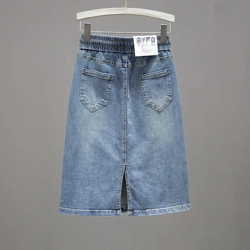 Jupe Longue Denim Femme Grande Taille 5XL — Coreenne Taille Haute A-Ligne