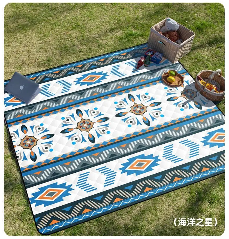 Couverture de pique-nique imperméable, grande couverture de plage 200x200CM, tapis de pique-nique extérieur, tapis de plage avec poignée de transport pour le Camping, la plage