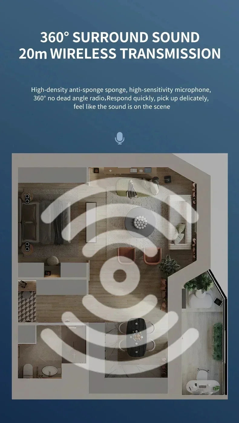 Micro Lavalier Sans Fil Portable — Enregistrement Audio/Vidéo, Streaming, Smartphones