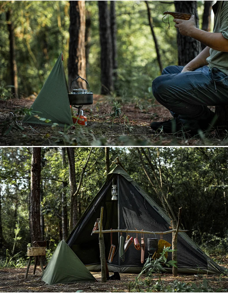 BUSHCRAFT Wind Blocker TC Cotton MINI Windsheild Bushcraft Pare-brise de poêle triangulaire – pour la cuisine en plein air