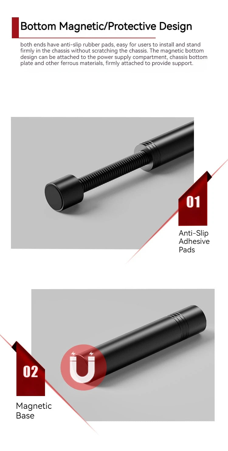 TEUCER VC-16 foulant Carte GPU Titulaire Vertical Télescopique Rotatif Stand Magnétique invite ket Vidéo Porte-Carte