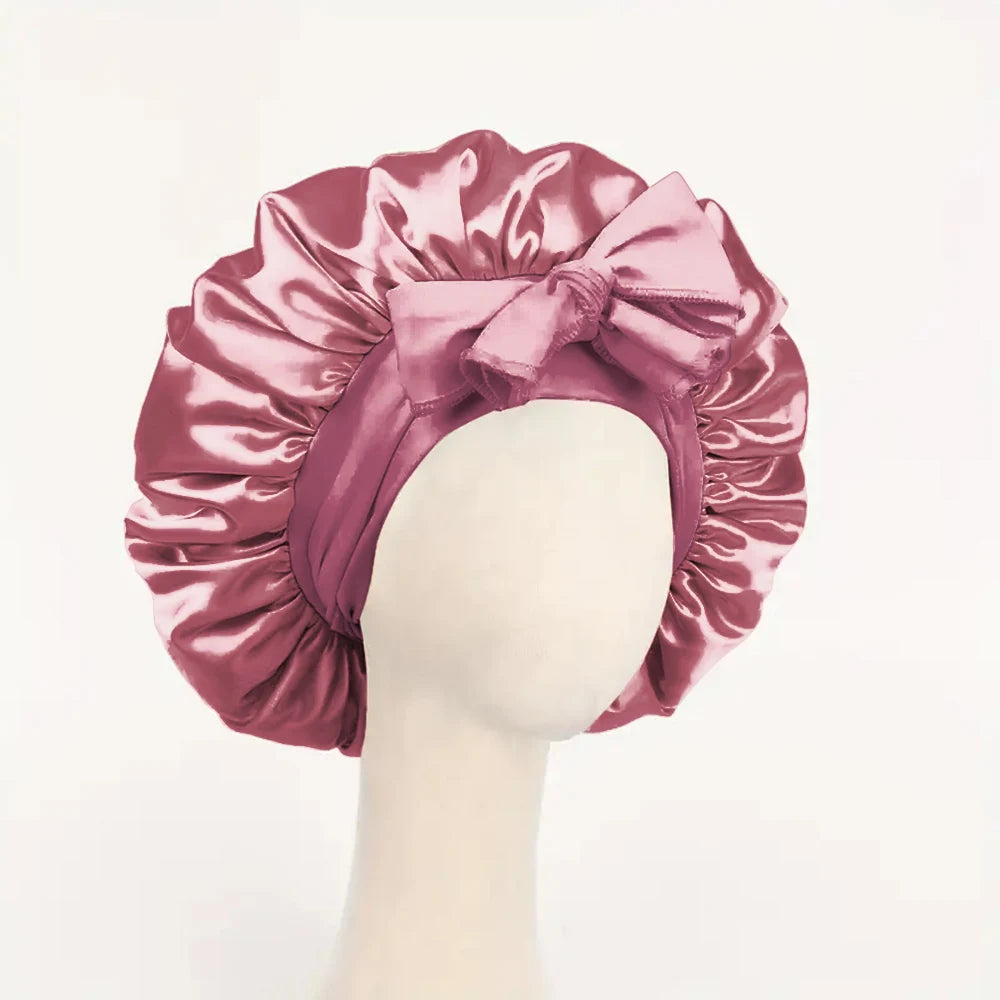 Bonnet réglable en satin pour hommes et femmes — dormir, cheveux, bande lourde