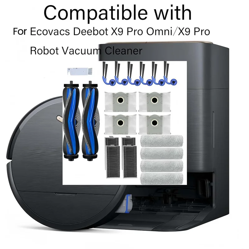 Kit de remplacement pour aspirateur robot — filtre, chiffon, brosse latérale, sac à poussière