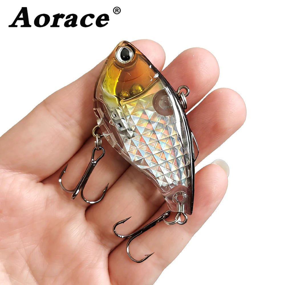 Aorace 1 PC VIB leurres de pêche 15g 6 cm appât dur artificiel coulant manivelle Wobber matériel de pêche avec hameçons triples