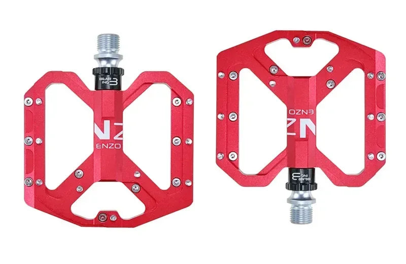 Pedales de ciclismo de montaña ENZO ultraligeras de plataforma, pedales de bicicleta de montaña CNC de aleación de aluminio sellados de 3 rodamientos antideslizantes, piezas de bicicleta