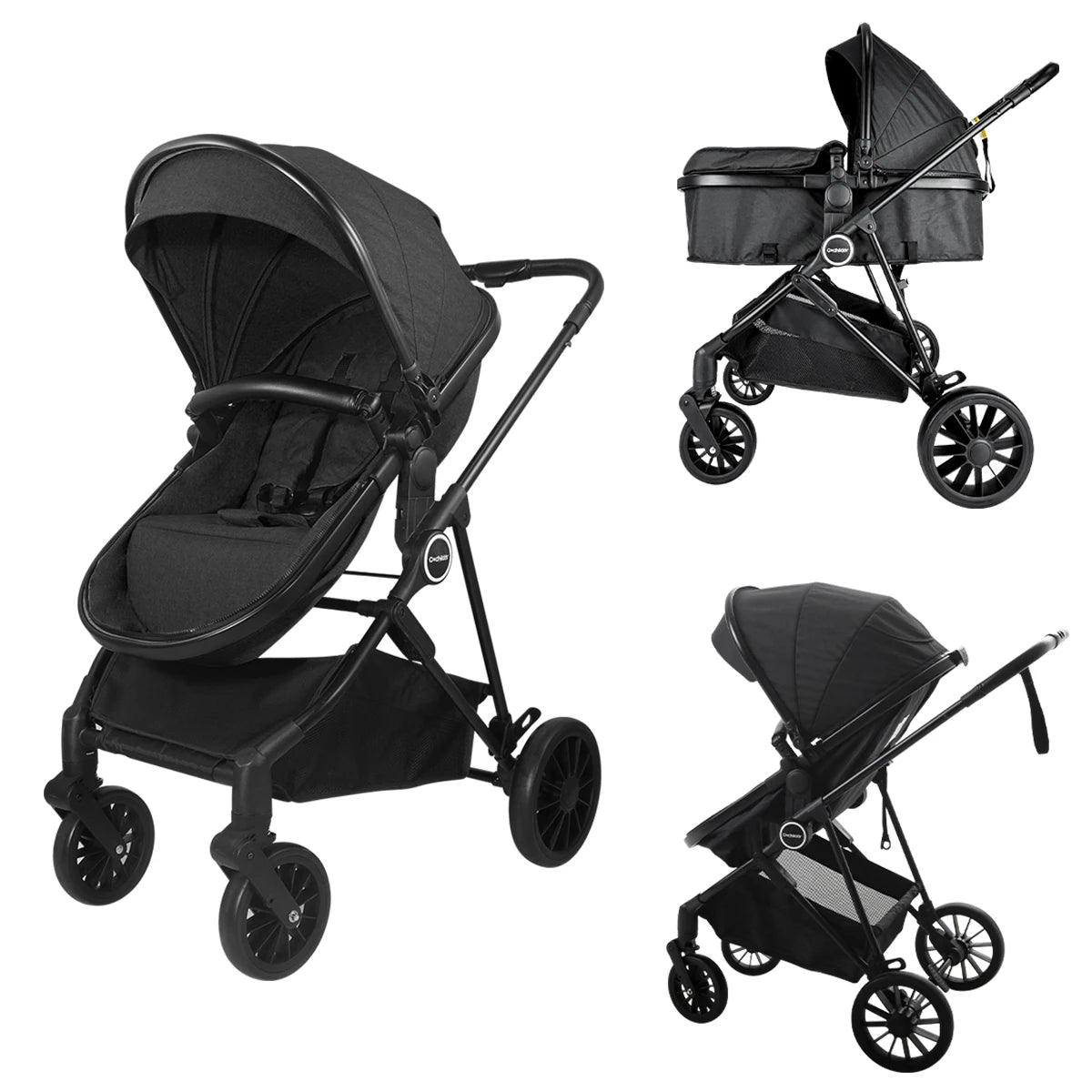 Cochecito alto para bebés, cochecito 2 en 1 para recién nacidos, cochecito plegable para exteriores, empuje bidireccional, regalo de Navidad