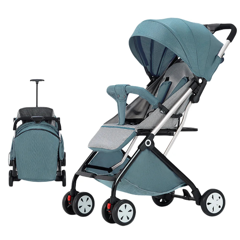 Poussette Légère Voyage Compacte Avion — Harnais 5 Points Dossier Réglable Bébé